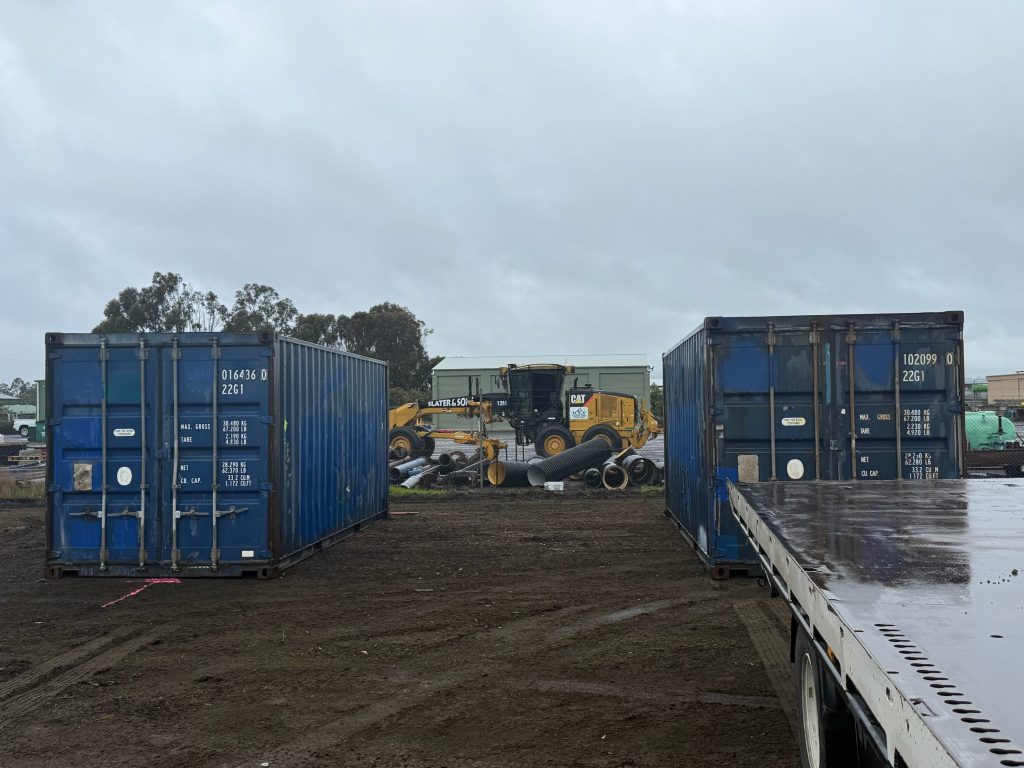 Two 20ft shipping containers delivered to a site near Cape Otway